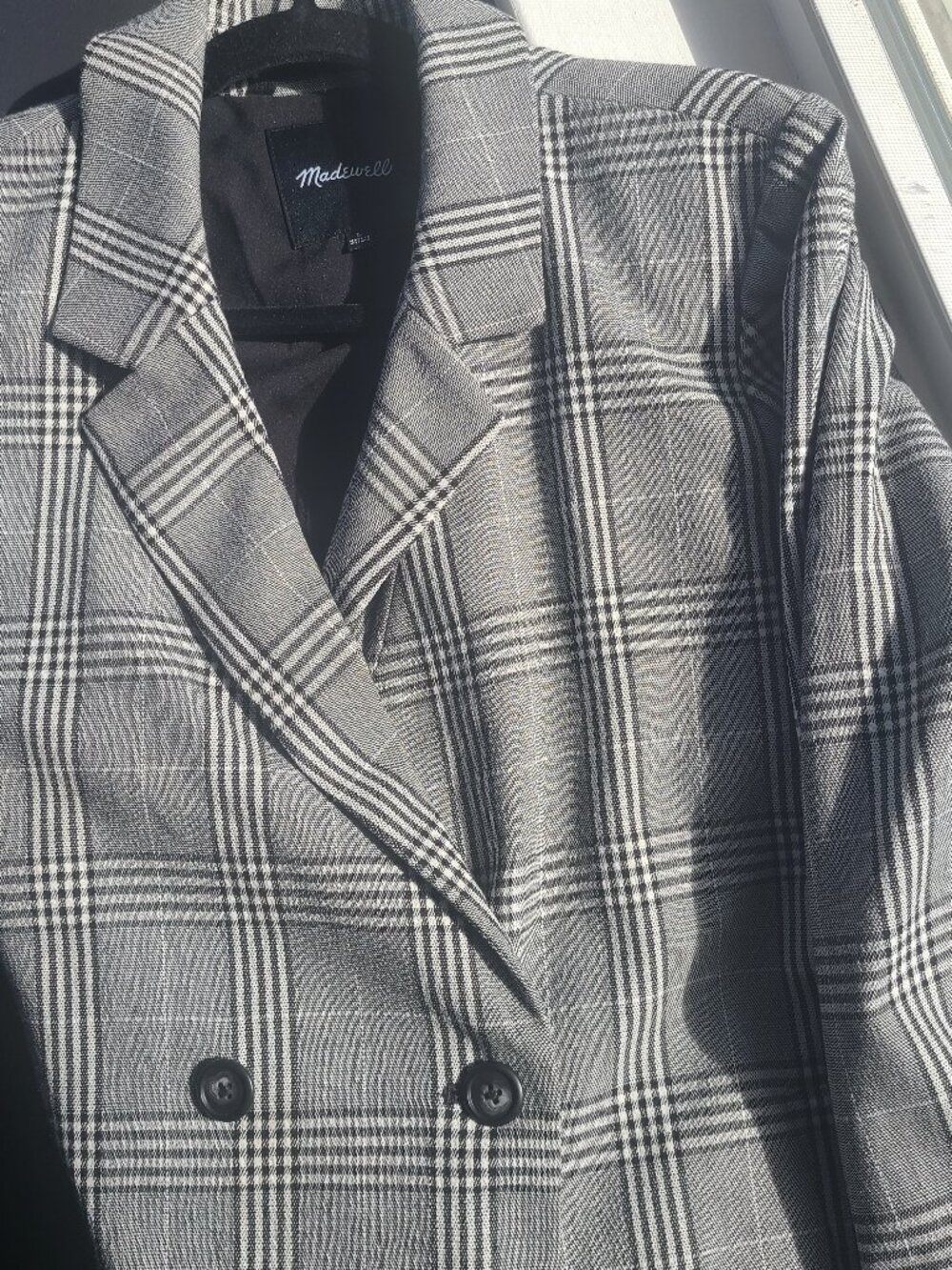Madewell Caldwell Oversized Plaid Double Breasted Plaid Blazer Jacket